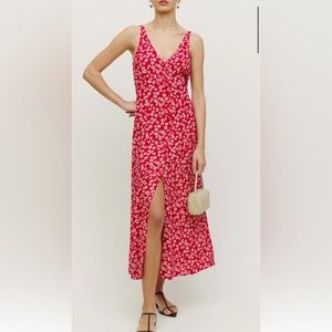Reformation “Luke” floral dress in red